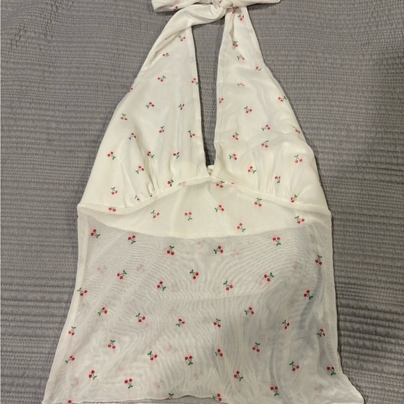 See You Monday White Top with Cherry Accents - Picture 1 of 3
